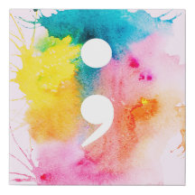 Semicolon Waterverf Canvas