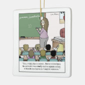 Semicolon "Winky Face" Cartoon leraar Keramisch Ornament (Links)