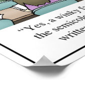 Semicolon "Winky Face" Cartoon leraar Poster (Hoek)