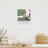 Semicolon "Winky Face" Cartoon leraar Poster (Keuken)