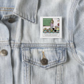 Semicolon "Winky Face" Cartoon leraar Vierkante Button 5,1 Cm (In situ)