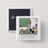 Semicolon "Winky Face" Cartoon leraar Vierkante Button 5,1 Cm (Voorkant /achterkant)