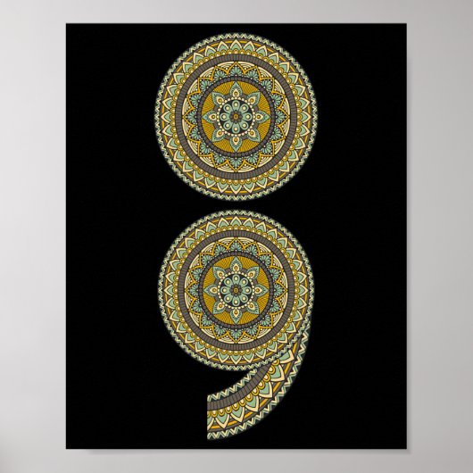 Semicolon Zelfmoord Preventie Awareness Gift Poster (Voorkant)