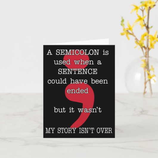 Semicolon Zelfmoordpreventie Bewustheid Mijn verha Kaart (Gele Bloem)