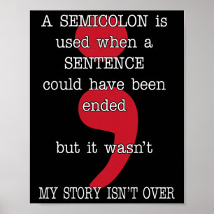 Semicolon Zelfmoordpreventie Bewustheid Mijn verha Poster
