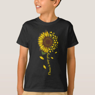 Semicolon zonnebloem kiezen om te blijven gaan zel t-shirt