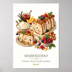 Semifreddo – Italiaans vintage dessert Poster