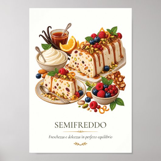 Semifreddo – Italiaans vintage dessert Poster (Voorkant)