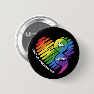 Semikolon LGBTQ Suïcidepreventie Mentale Gezondhei Ronde Button 5,7 Cm