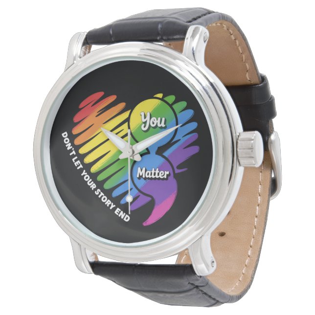 Semikolon LGBTQ Zelfmoordpreventie Geestelijke Gez Horloge (Gekanteld)