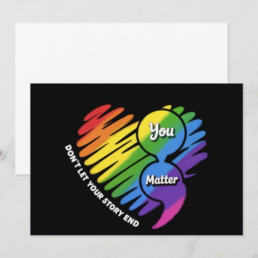 Semikolon LGBTQ Zelfmoordpreventie Geestelijke Gez Kaart (Voorkant / Achterkant)