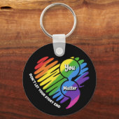 Semikolon LGBTQ Zelfmoordpreventie Geestelijke Gez Sleutelhanger (Voorkant)