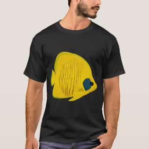 Semilarvatus Vlinder Blauwe Wang Vlinder Vis T-shirt