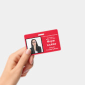 Seminar Horizontaal Rood en Wit van de Aanwezighei Badge (Handheld)