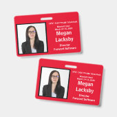 Seminar Horizontaal Rood en Wit van de Aanwezighei Badge (Voor- en achterkant)