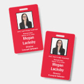 Seminardeelnemer Rood en Wit Verticaal Badge (Voor- en achterkant)