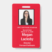 Seminardeelnemer Rood en Wit Verticaal Badge (Achterkant)