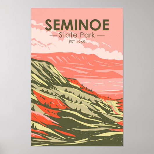Seminoe State Park Wyoming Retro  Poster (Voorkant)
