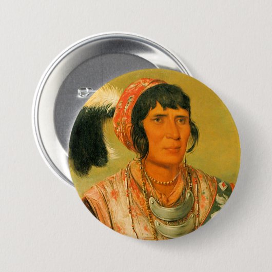 Seminole Cheif, Osceloa Ronde Button 7,6 Cm (Voorkant /achterkant)