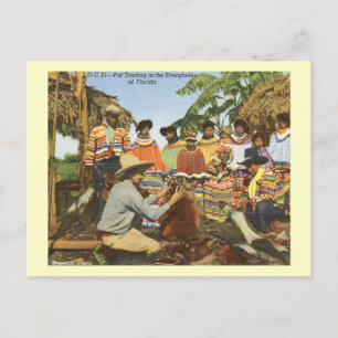 Seminole Indianen, Bonthandel, Everglades Vintage Briefkaart