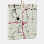 Seminole TX Road Map Keramisch Ornament (Rechts)