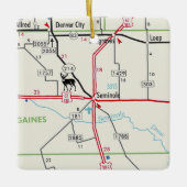 Seminole TX Road Map Keramisch Ornament (Voorkant)