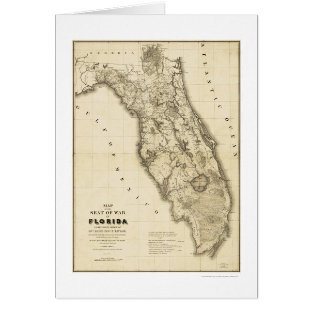 Seminole War Florida Map 1839 (Voorkant)