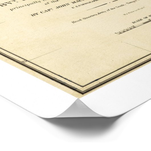 Seminole War Florida Map 1839 Poster (Hoek)