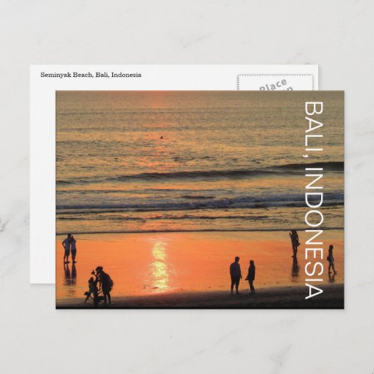 seminyak strandmensen briefkaart (Voorkant / Achterkant)