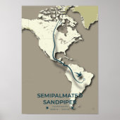 Semipalmated Sandpiper Migration Map – Minimalisti Poster (Voorkant)