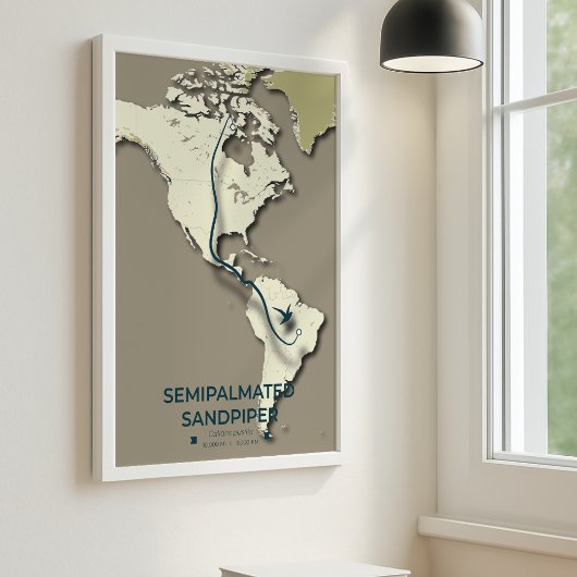 Semipalmated Sandpiper Migration Map – Minimalisti Poster