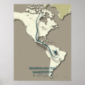 Semipalmated Sandpiper Migration Map – Minimalisti Poster (Voorkant)