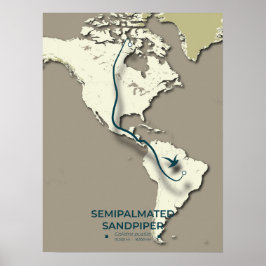 Semipalmated Sandpiper Migration Map – Minimalisti Poster