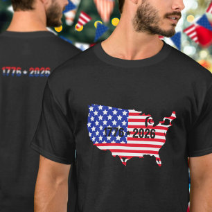 Semiquincentennial 1776 tot 2026 Vlag van de VS T-shirt