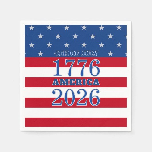 Semiquincentennial America 1776 2026 4th Of July Servet (Voorkant)