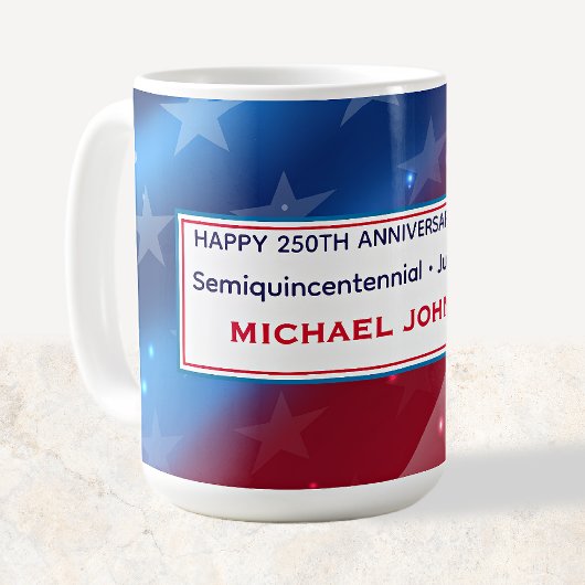 Semiquincentennial Colorful Patriotic Flag Pattern Koffiemok