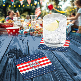 Semiquincentennial Navy Stars & Stripes 250 Years Kartonnen Onderzetters