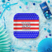 Semiquincentennial Red White Blue Stars Stripes 25 Papieren Bordje (Feest)