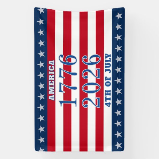 Semiquincentennial Stars & Stripes 1776 2026 Spandoek (Verticaal)