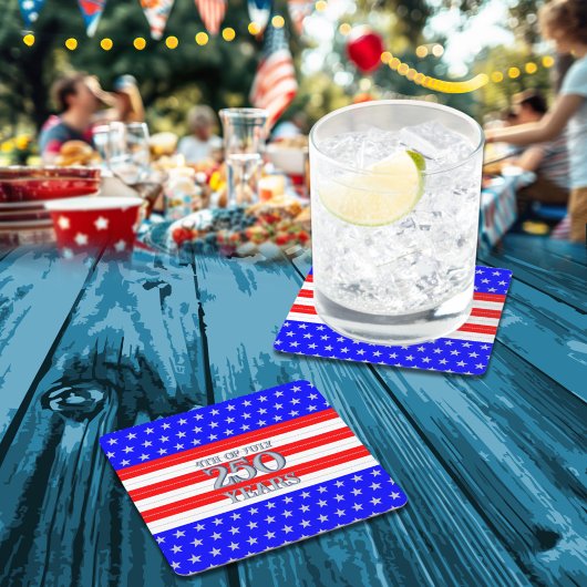 Semiquincentennial Stars & Stripes 250 Jaar Kartonnen Onderzetters