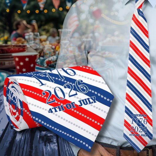 Semiquincentennial Stars & Stripes 250th 1776 2026 Stropdas