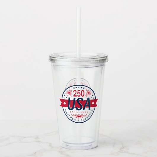 Semiquincentennial van de VS 250e verjaardag van A Acryl Drinkbeker (Voorkant)