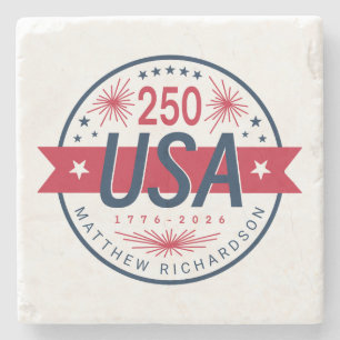 Semiquincentennial van de VS 250e verjaardag van A Stenen Onderzetter