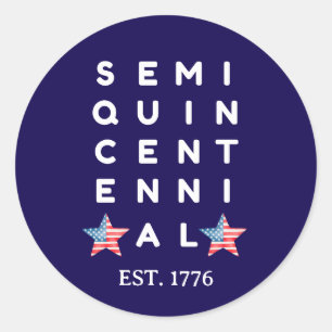 Semiquincentennium 250e Amerikaanse Onaafhankelijk Ronde Sticker