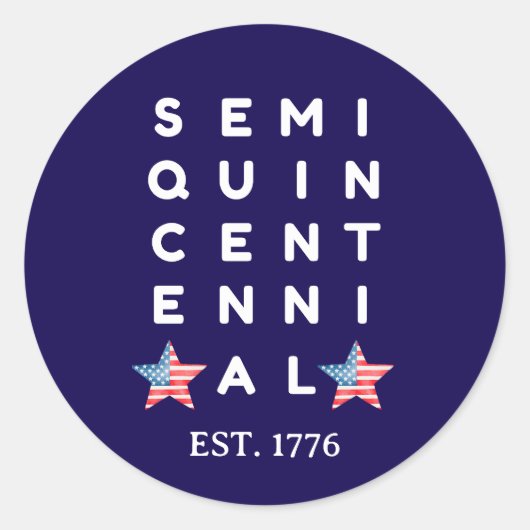 Semiquincentennium 250e Amerikaanse Onaafhankelijk Ronde Sticker (Voorkant)