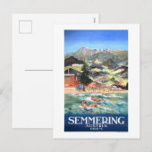 Semmering Austria Vintage Poster 1928 Feestdagenkaart (Voorkant / Achterkant)