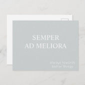 Semper ad Meliora, Latijns citaat Grijs Briefkaart (Voorkant / Achterkant)
