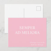 Semper ad Meliora, Latijnse citaat Roze Briefkaart (Voorkant / Achterkant)