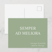 Semper ad Meliora Latijnse citaat Sage Green Briefkaart (Voorkant / Achterkant)