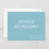 Semper ad Meliora Latijnse citaat Turquoise Briefkaart (Voorkant / Achterkant)